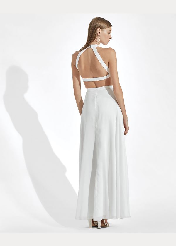 Ralph Lauren Novella Evening Šaty Béžový | wOWueoqg