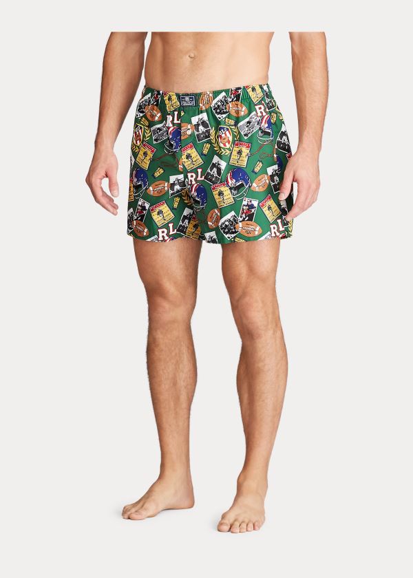Ralph Lauren Novelty-Print Bavlněné Boxerské Zelene | 2yDgDPKM