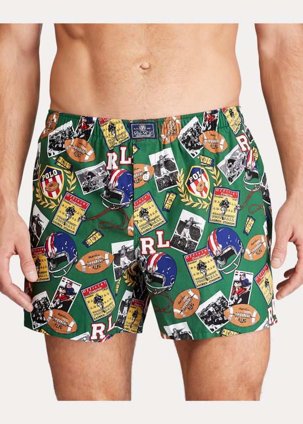 Ralph Lauren Novelty-Print Bavlněné Boxerské Zelene | 2yDgDPKM