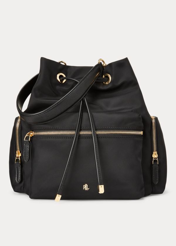 Ralph Lauren Nylon Debby Drawstring Bag Černé | 8y9MRDUi
