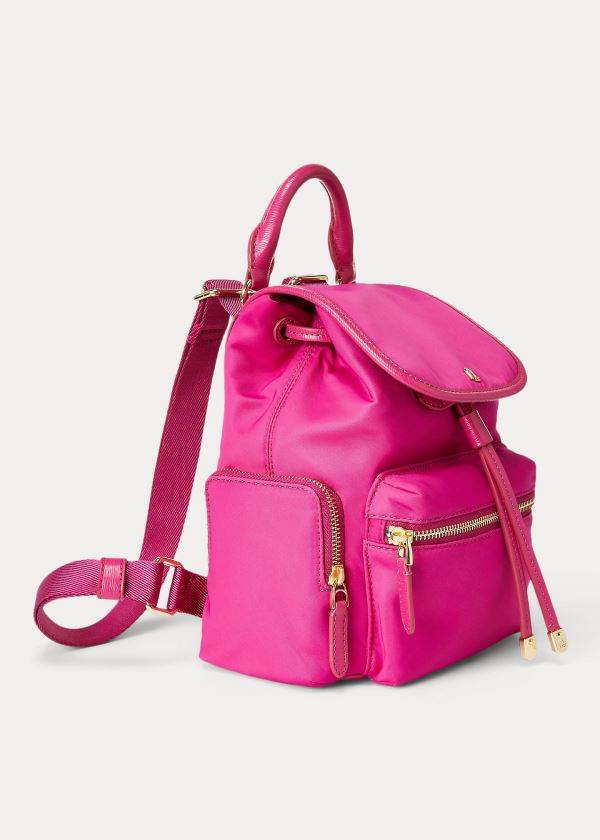 Ralph Lauren Nylon Keely Small Backpack Tmavě Fuchsie | NrwREA2o