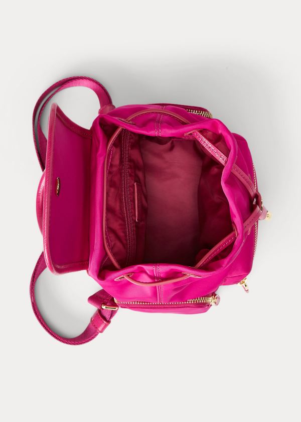 Ralph Lauren Nylon Keely Small Backpack Tmavě Fuchsie | NrwREA2o