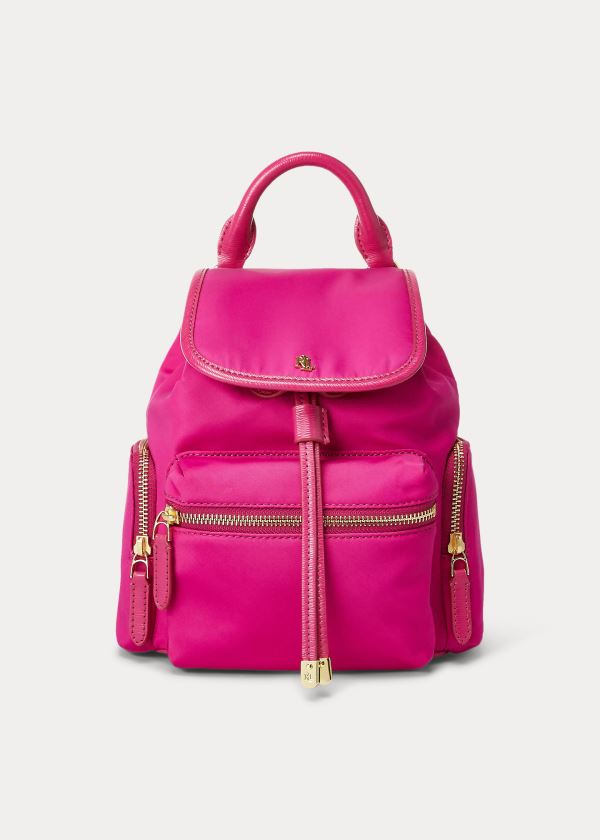 Ralph Lauren Nylon Keely Small Backpack Tmavě Fuchsie | NrwREA2o