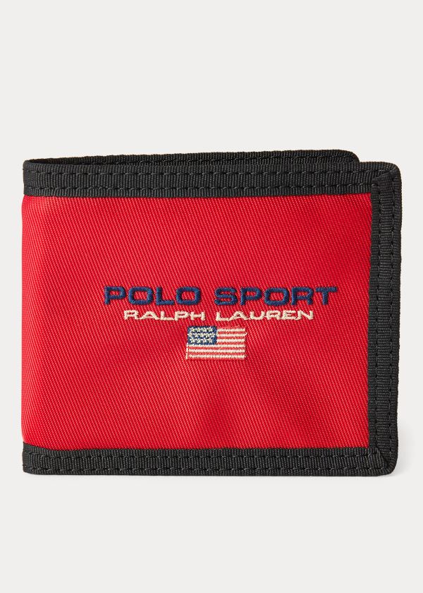 Ralph Lauren Nylon Polo Sportovní Billfold Červené | XUyVbylW