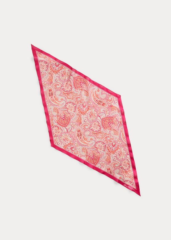 Ralph Lauren Olivia Silk Scarf Světle Fuchsie | l95nyG8J