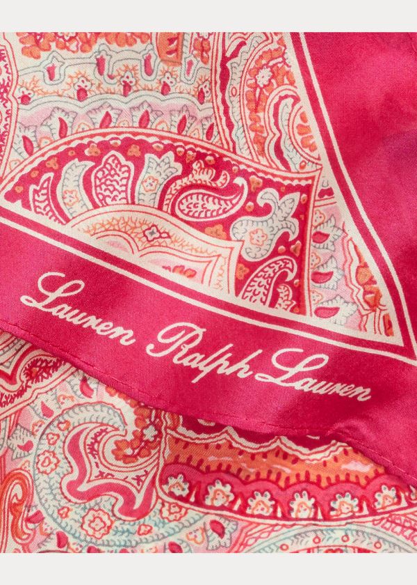 Ralph Lauren Olivia Silk Scarf Světle Fuchsie | l95nyG8J