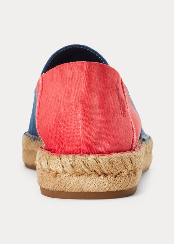 Ralph Lauren Ombré Platene Espadrilky Tmavě Blankyt Červené | s09IwFl4