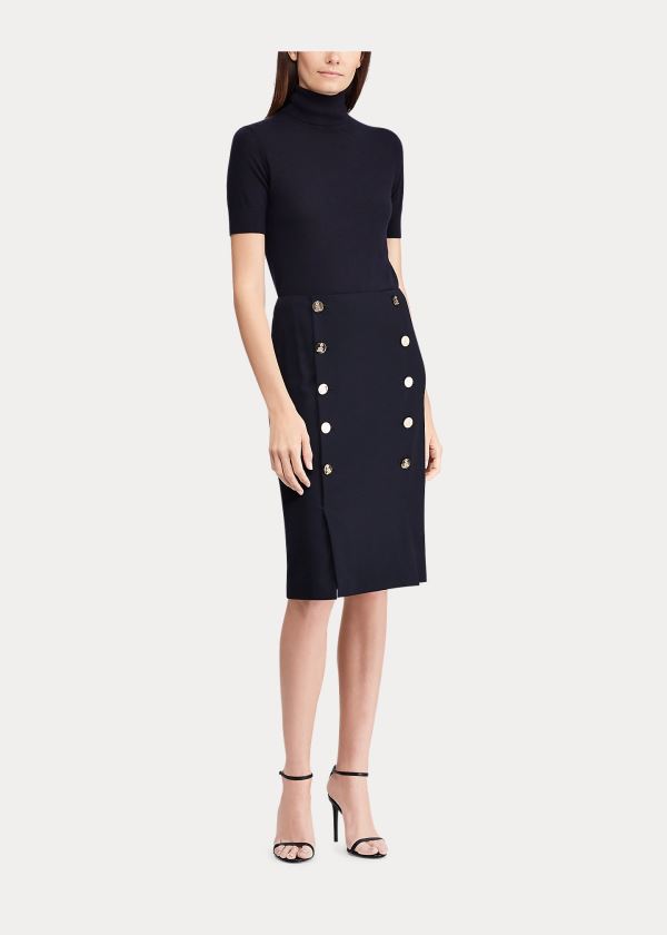 Ralph Lauren Ophelie Wool-Blend Skirt Černé | gEtEZWzP