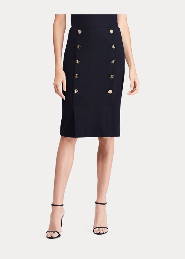 Ralph Lauren Ophelie Wool-Blend Skirt Černé | gEtEZWzP