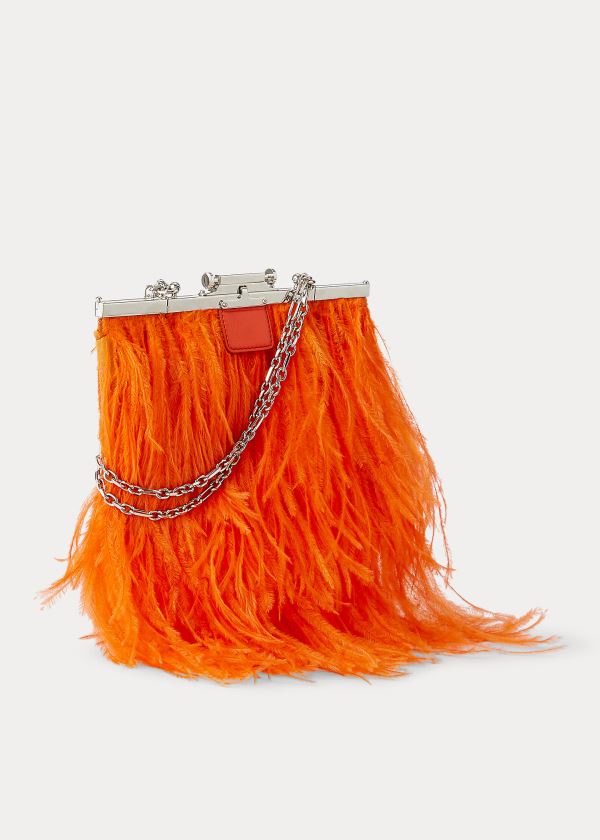 Ralph Lauren Ostrich Feather Evening Pouch Oranžové | ROui6otU