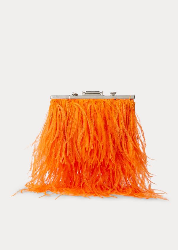 Ralph Lauren Ostrich Feather Evening Pouch Oranžové | ROui6otU