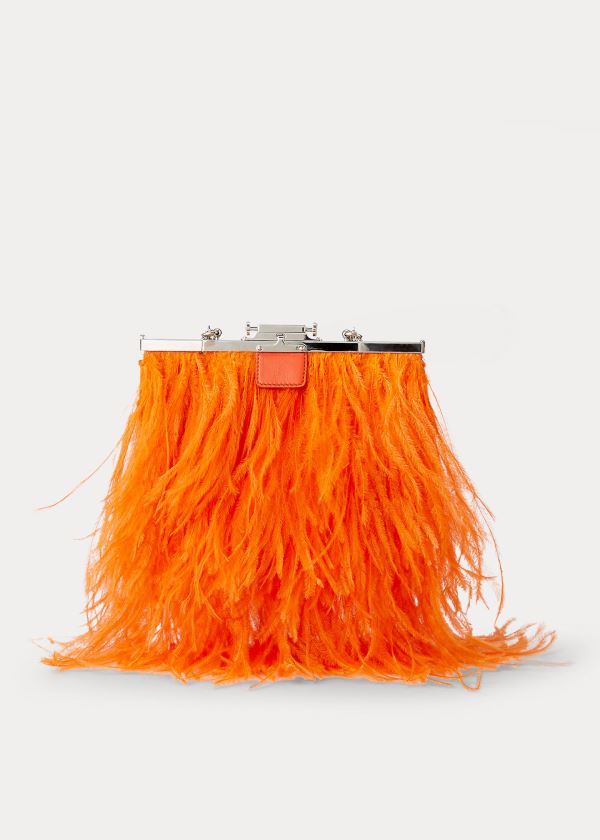 Ralph Lauren Ostrich Feather Evening Pouch Oranžové | ROui6otU