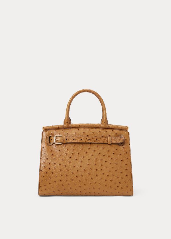 Ralph Lauren Ostrich Medium RL50 Handbag Hnědé | ui2cPild