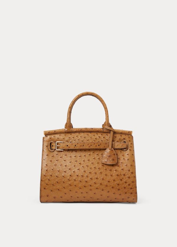 Ralph Lauren Ostrich Medium RL50 Handbag Hnědé | ui2cPild