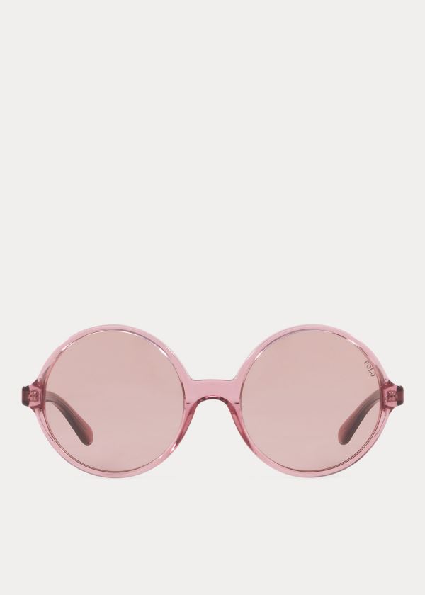 Ralph Lauren Oversize Round Sunglasses Tmavě Růžové | g0YOGlaV