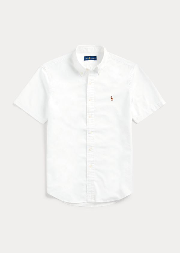 Ralph Lauren Oxford Krátké-Sleeve Shirt - All fits Bílé | zVGcVFEW