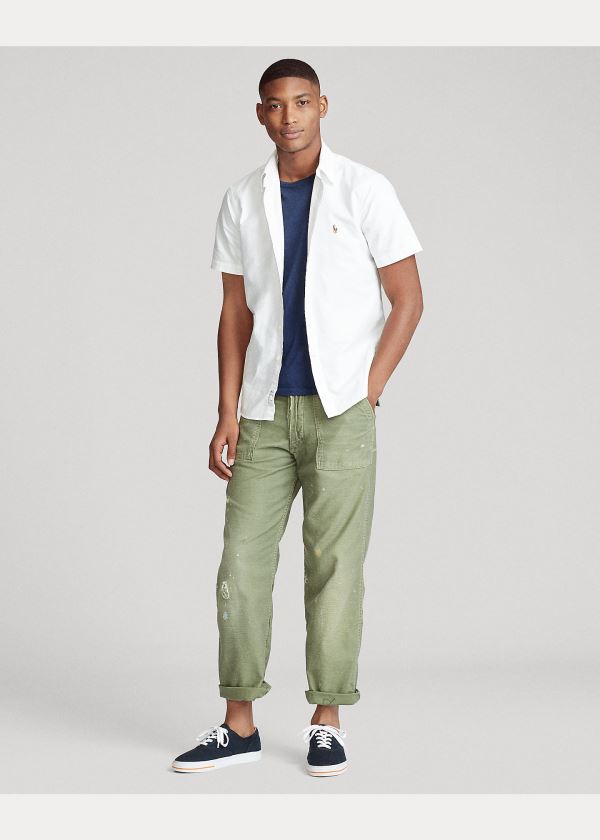 Ralph Lauren Oxford Krátké-Sleeve Shirt - All fits Bílé | zVGcVFEW