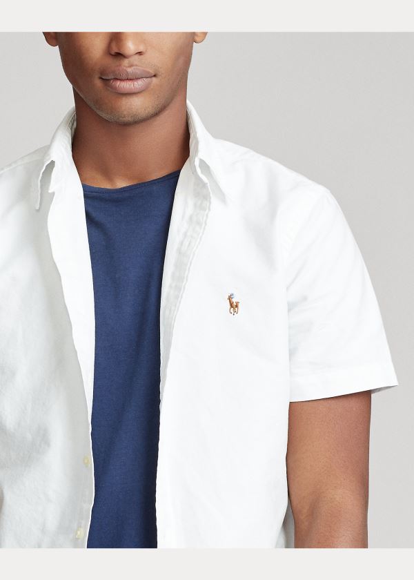 Ralph Lauren Oxford Krátké-Sleeve Shirt - All fits Bílé | zVGcVFEW