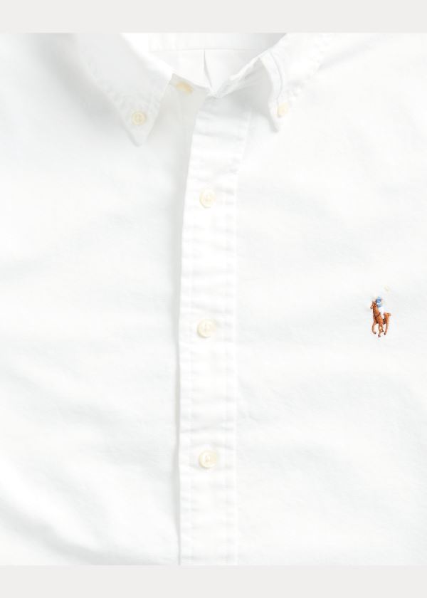 Ralph Lauren Oxford Krátké-Sleeve Shirt - All fits Bílé | zVGcVFEW