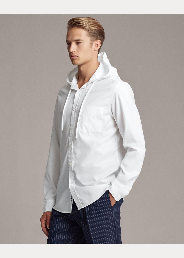 Ralph Lauren Oxford S Kapucí Shirt Bílé | UkOVphHP