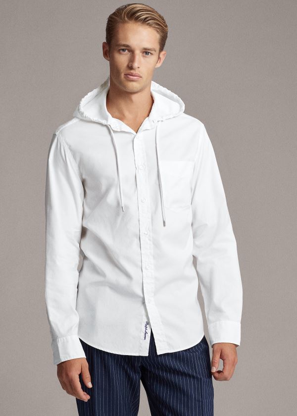 Ralph Lauren Oxford S Kapucí Shirt Bílé | UkOVphHP