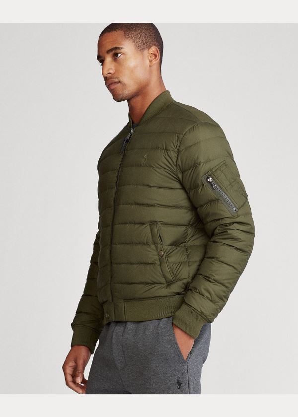 Ralph Lauren Packable Bomber Jacket Olivy Zelené | TItVJqkX