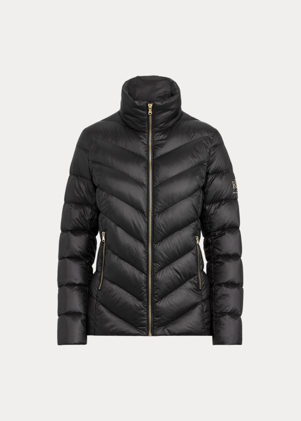 Ralph Lauren Packable Mockneck Coat Černé | V22s50QW