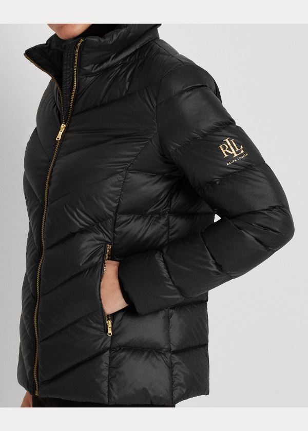 Ralph Lauren Packable Mockneck Coat Černé | V22s50QW