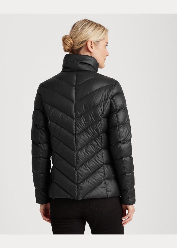 Ralph Lauren Packable Mockneck Coat Černé | V22s50QW