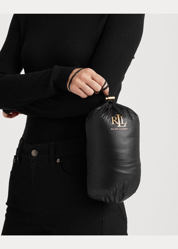 Ralph Lauren Packable Mockneck Coat Černé | V22s50QW
