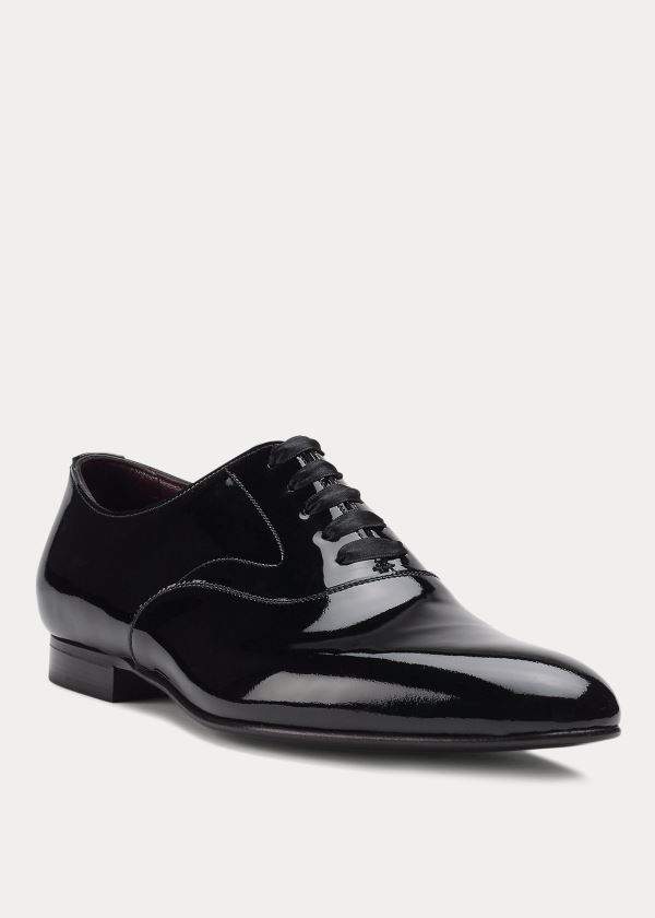 Ralph Lauren Paget Lakovaná Læder Shoe Černé | JK2e7Ccz