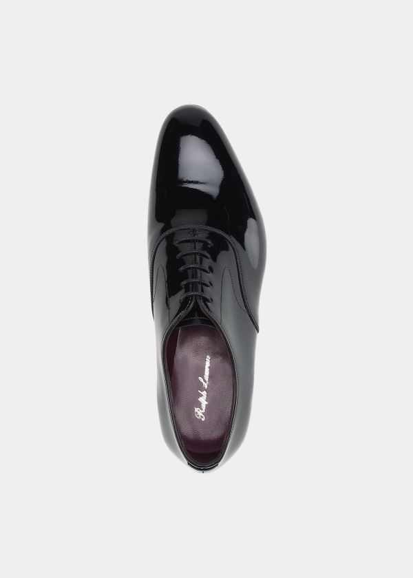 Ralph Lauren Paget Lakovaná Læder Shoe Černé | JK2e7Ccz