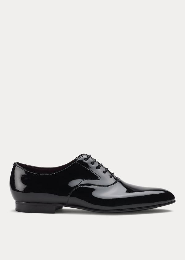 Ralph Lauren Paget Lakovaná Læder Shoe Černé | JK2e7Ccz