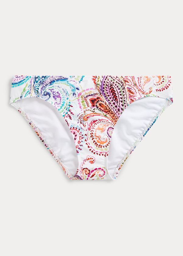 Ralph Lauren Paisley Hipster Bikiny Bottom Bílé | 6mDTScKe