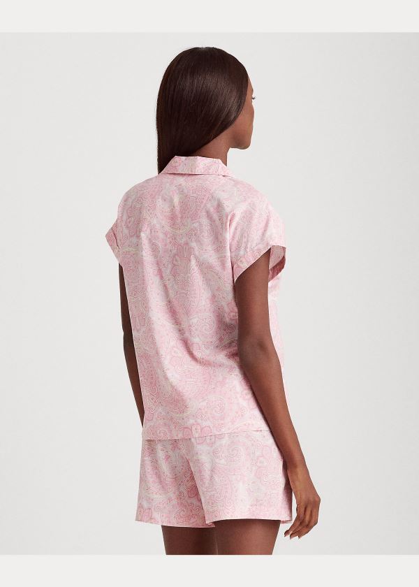 Ralph Lauren Paisley Modal Boxerské Pajama Set Bílé Růžové | gQHDTecl