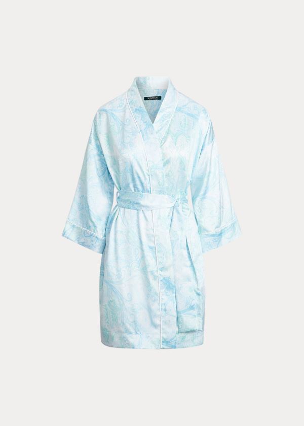 Ralph Lauren Paisley Satin Robe Mátově Zelená | CGmH7UrO