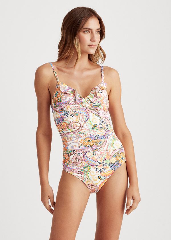Ralph Lauren Paisley V-Neck One-Piece Viacfarebný | oby5eMrj