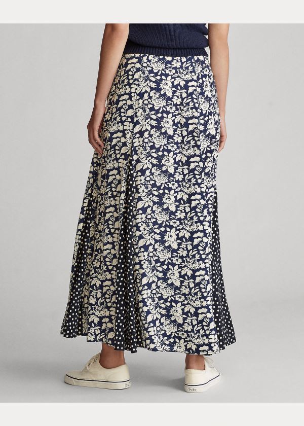 Ralph Lauren Paneled Maxiskirt Tmavě Blankyt Viacfarebný | TmwoztMN