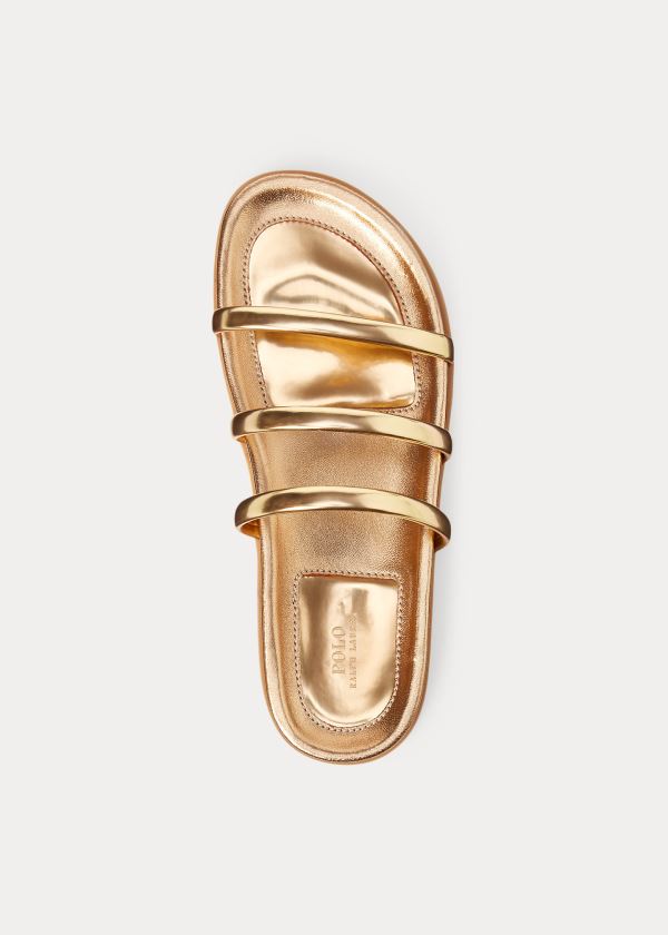 Ralph Lauren Pantofle Sandal Zlaté | JXfdhSDy