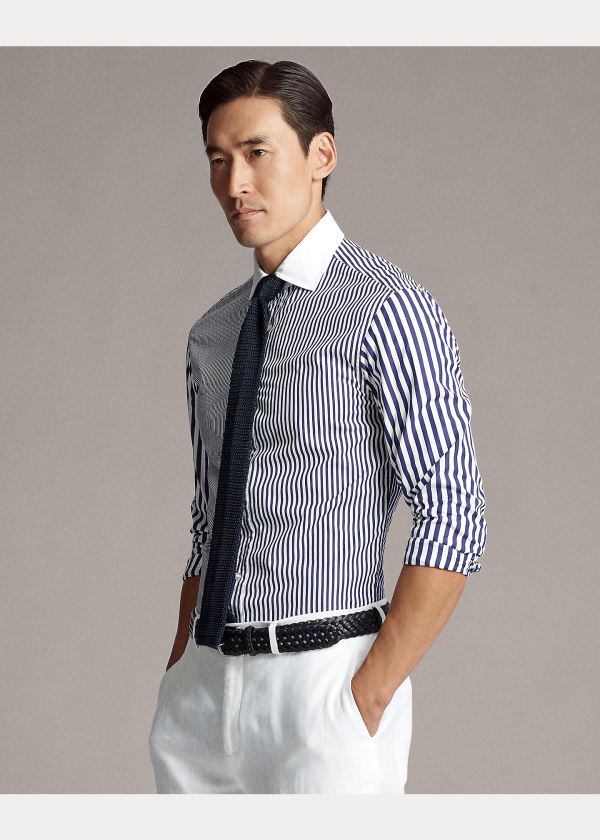 Ralph Lauren Patchwork Bengal-Stripe Shirt Šedé Blankyt | 9F7b1h0k
