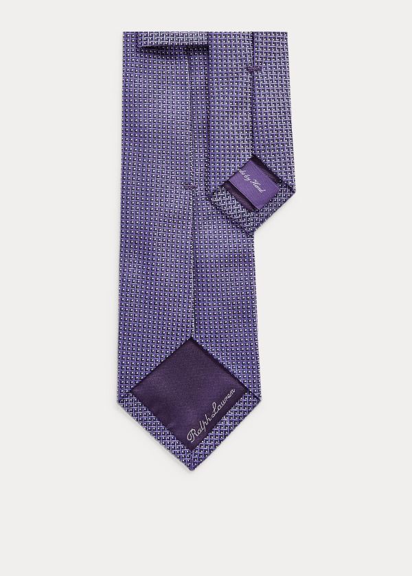 Ralph Lauren Patterned Silk Tie Tmavě Blankyt Fialové | O0XcKBIb