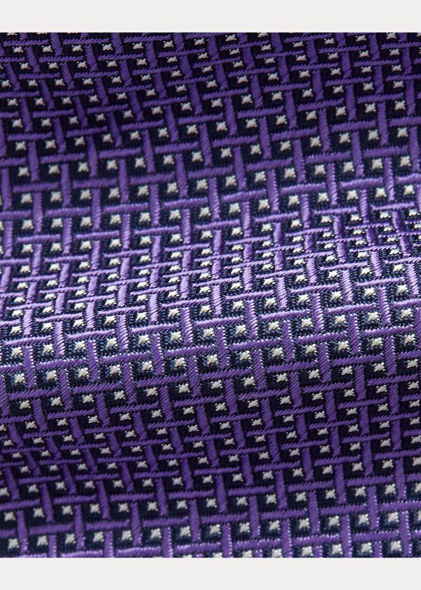 Ralph Lauren Patterned Silk Tie Tmavě Blankyt Fialové | O0XcKBIb