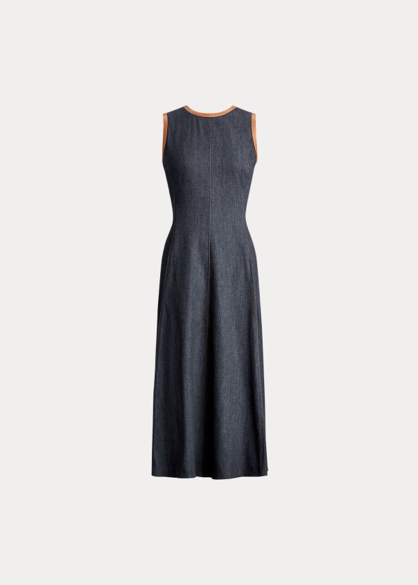 Ralph Lauren Pauline Denim Šaty Indigo | ScnPeuKu