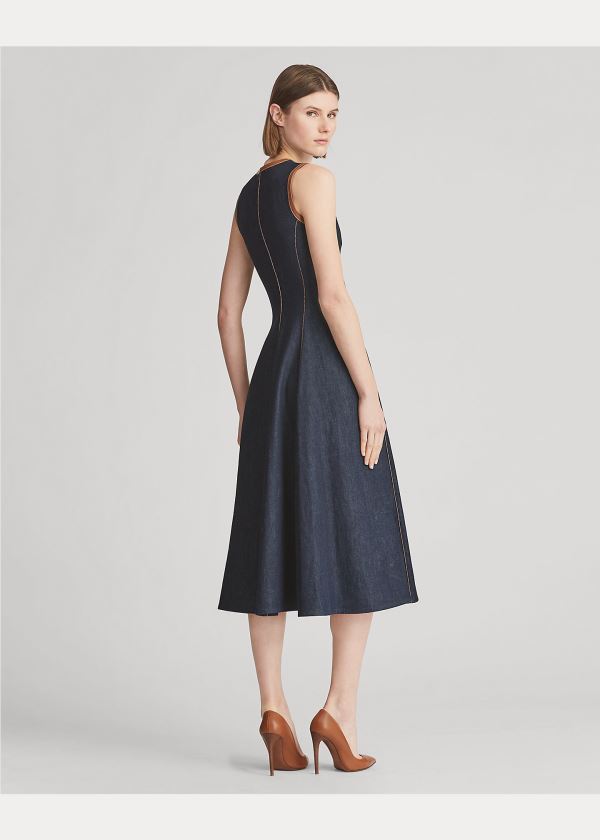Ralph Lauren Pauline Denim Šaty Indigo | ScnPeuKu