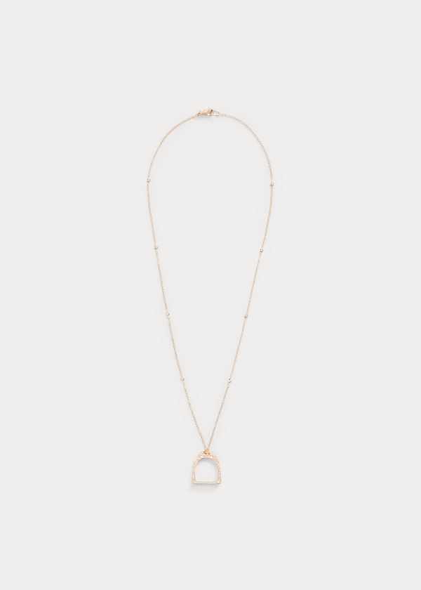 Ralph Lauren Pavé Diamond Necklace Růžové Zlaté | t9dRR1e5