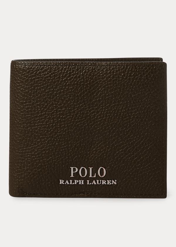 Ralph Lauren Pebbled Læder Billfold Tmavě Hnědé | 02fildSD