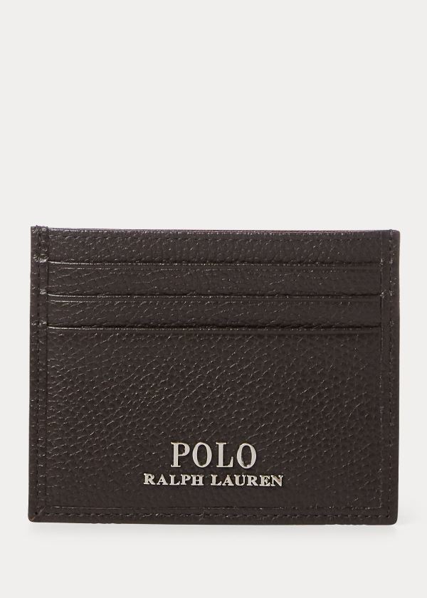 Ralph Lauren Pebbled Læder Card Case Tmavě Hnědé | vOXhVwLX
