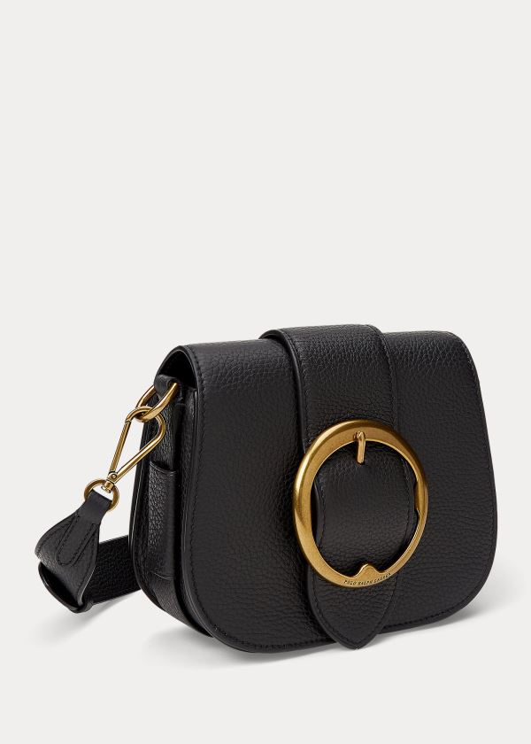 Ralph Lauren Pebbled Læder Lennox Bag Černé | xHtzloEI