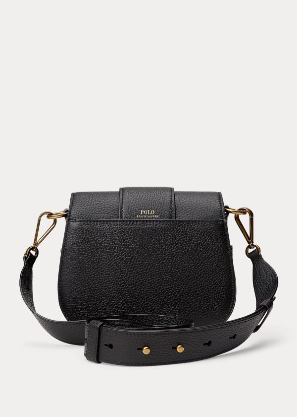 Ralph Lauren Pebbled Læder Lennox Bag Černé | xHtzloEI