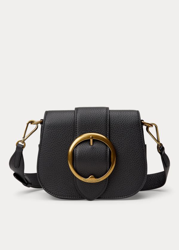 Ralph Lauren Pebbled Læder Lennox Bag Černé | xHtzloEI